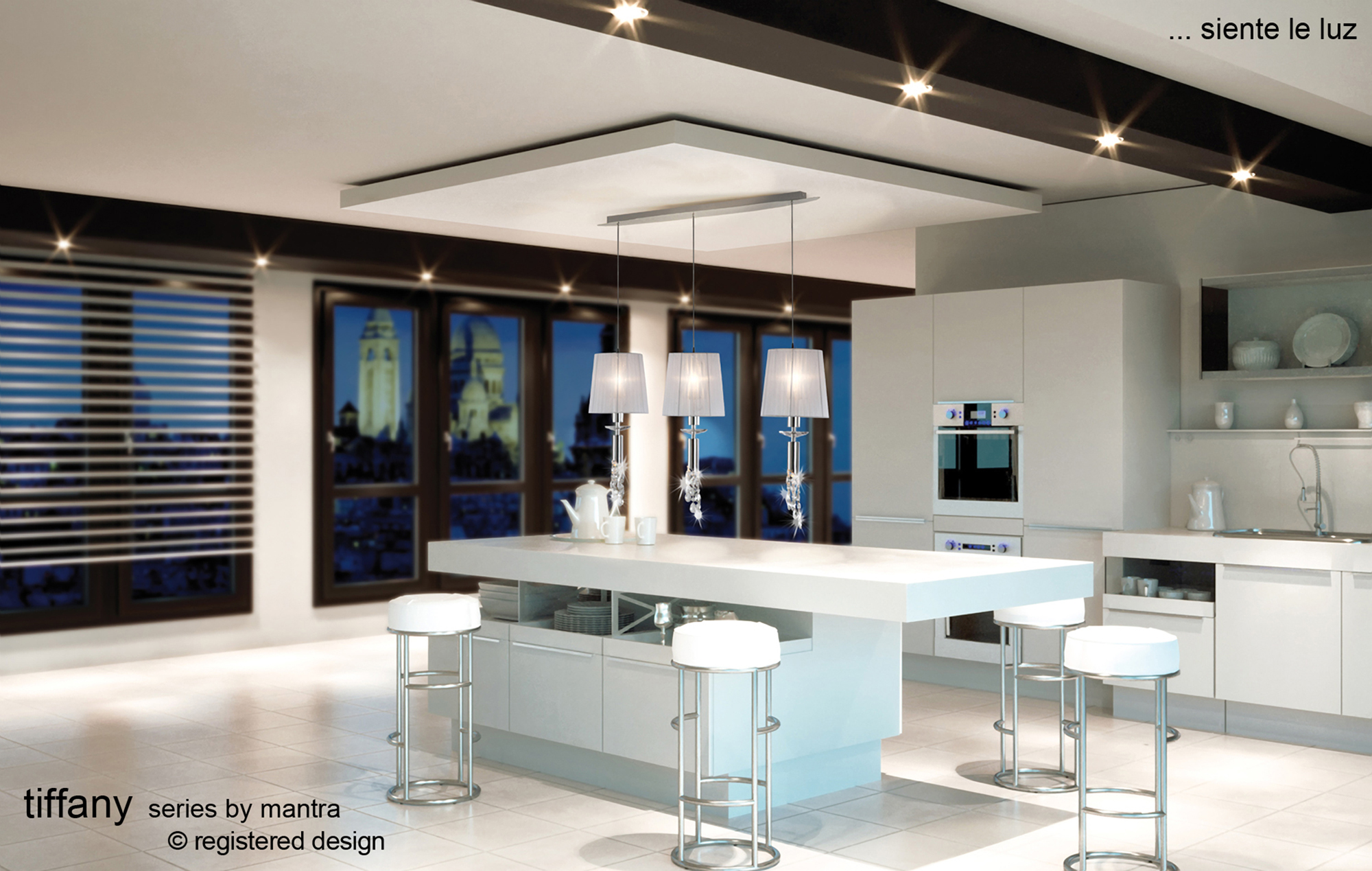 Tiffany Polished Chrome-White Crystal Ceiling Lights Mantra Linear Crystal Fittings Tiffany Polished Chrome-White Crystal Ceiling Lights Mantra Linear Crystal Fittings